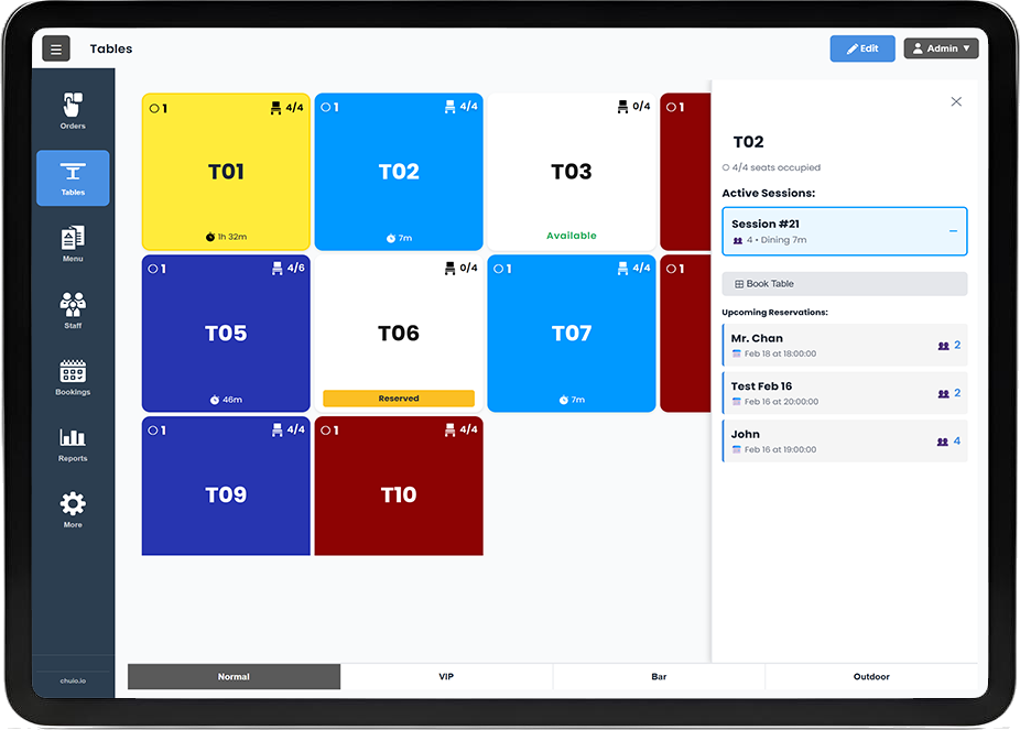 Table Management Screenshot